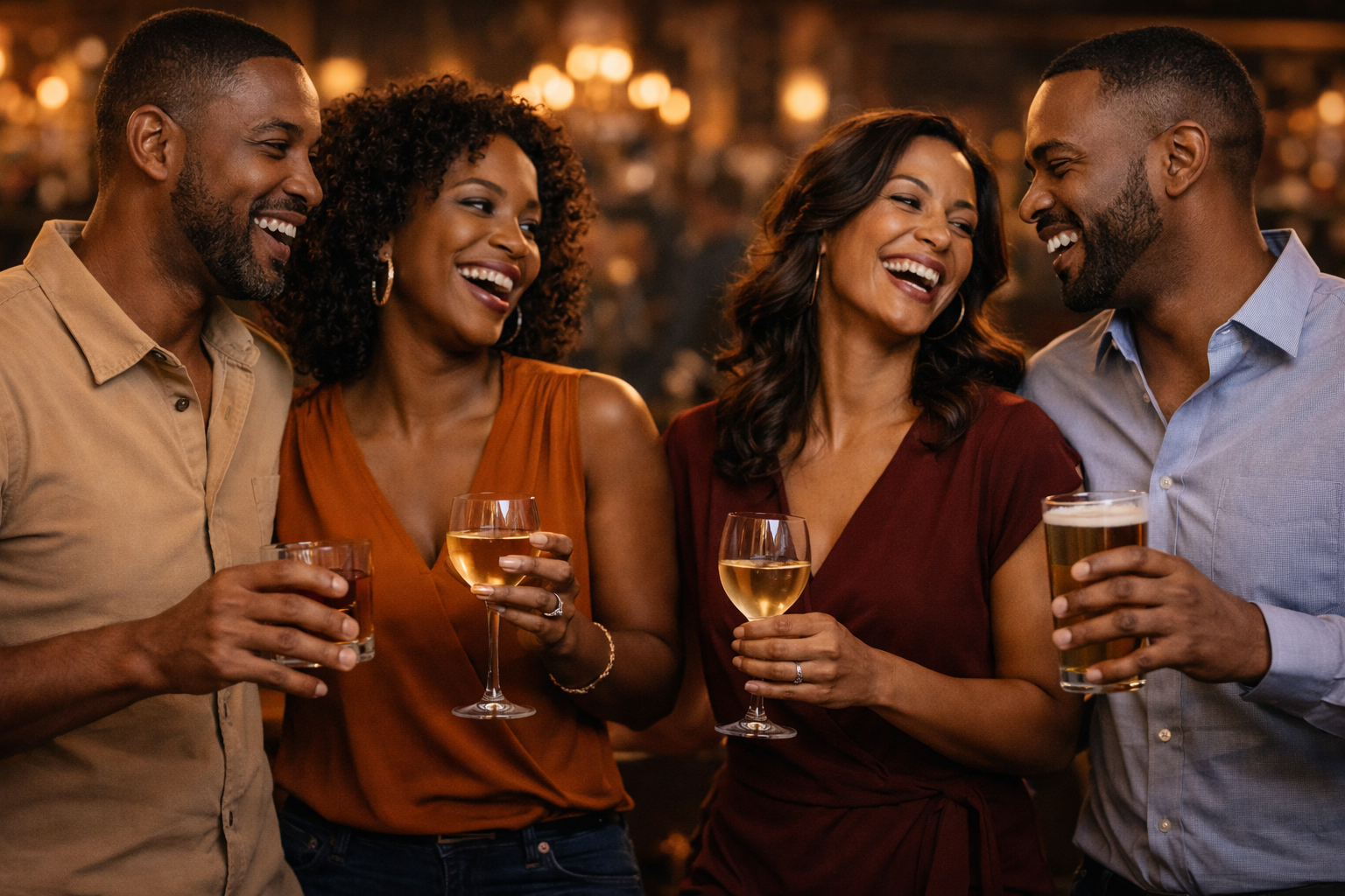 Friends socializing at Vick's Supper Club